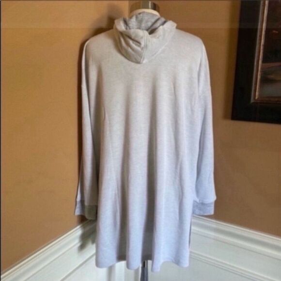 Refinery29 zip front double knit hooded robe mid thigh S - Picture 10 of 11